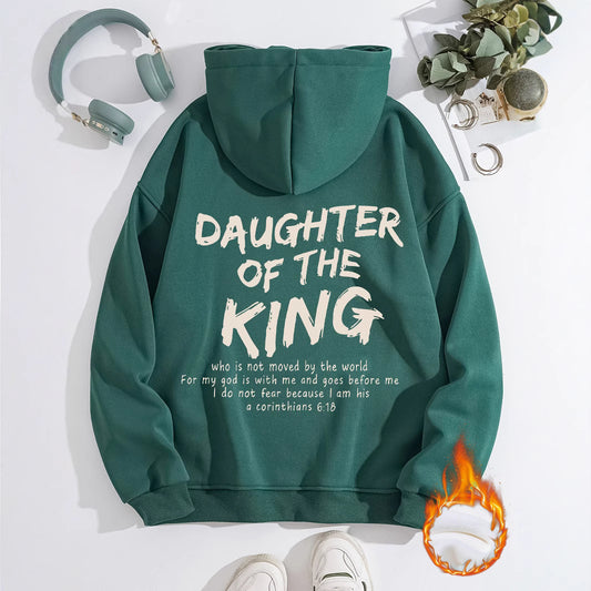 Daughter of the King Hoodie – Christian Women’s Fleece Sweatshirt | Faith-Based Kangaroo Pocket Hoodie | Inspirational Jesus Faith  Hoodie Daughter of the King Faith Based Kangaroo pocket hooded long sleeved fleece hoodie top