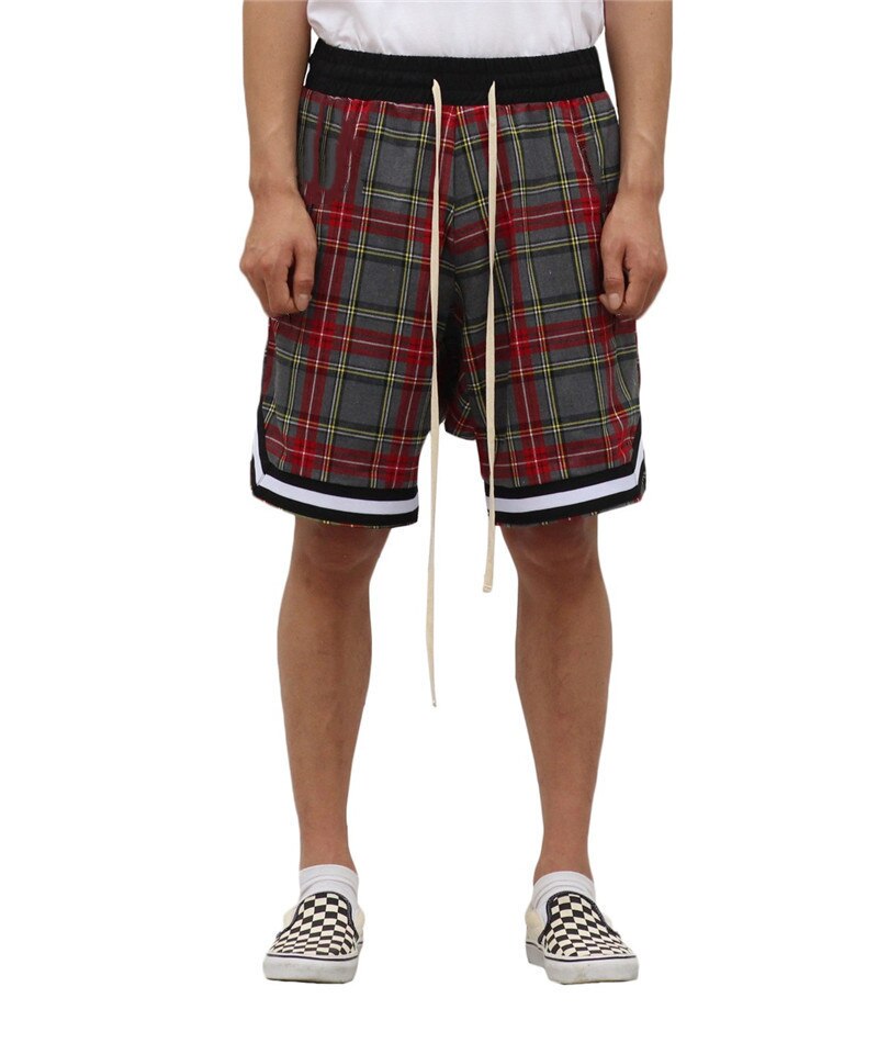 Mighty Lifestyle Men’s Plaid Hip Hop Shorts | Loose-Fit Fitness and Streetwear Shorts