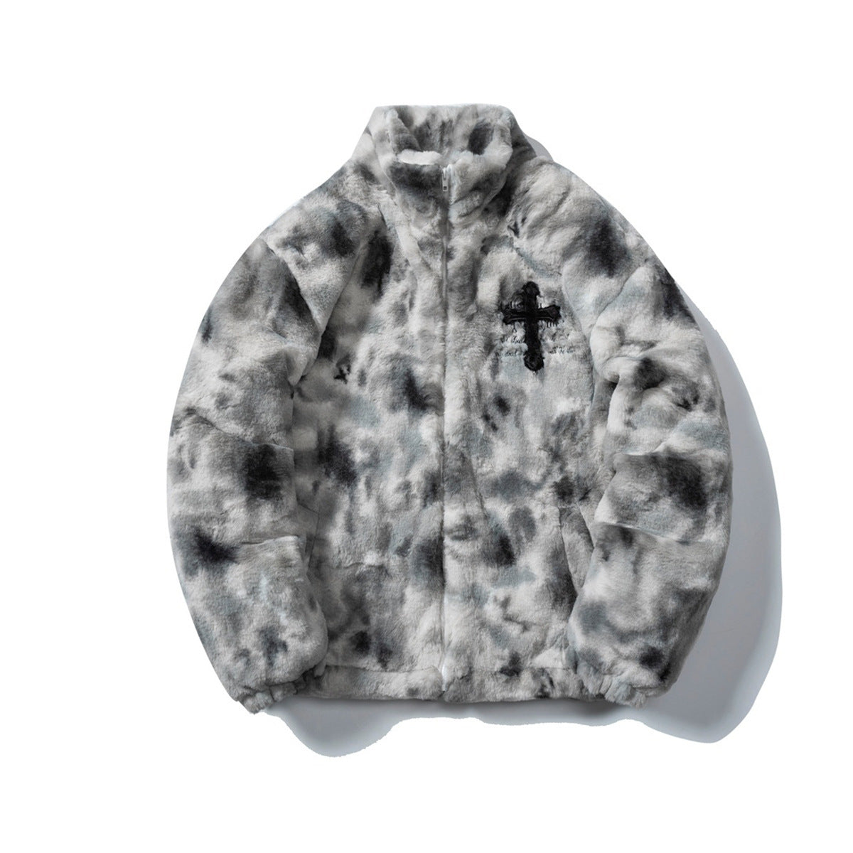 Cross Embroidered Faith Jacket – Premium Retro Christian Zip-Up Coat Cross Embroidered Cotton Coat Faith Based Christian Coat