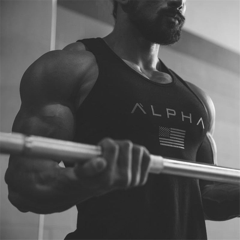 Mighty Lifestyle Alpha Gym Tank | Vest bodybuilding clothing and fitness men undershirt tank tops tops golds men undershirt