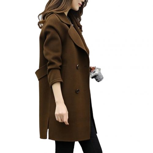 ML Two Breasted Ladies Long Sleeve Loose Suit Coat Jacket Women blazers Female Solid Color Long Suit loose sliming jacket | ML Double-Breasted Women’s Long Coat – Slimming Loose Fit Blazer Jacket | Fall & Winter Fashion for Women