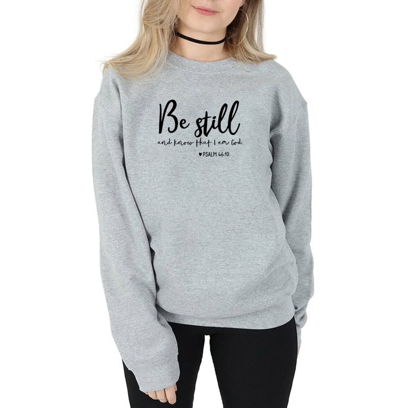 Be Still and Know Sweatshirt – Psalm 46:10 Christian Pullover | Women’s Faith Hoodie | Religious Comfort Crewneck | Spiritual Gift Be Still And Know That I Am God Pslam 46:10 Sweatshirts Women Religious Christian Hoodies Vintage Jesus Faith