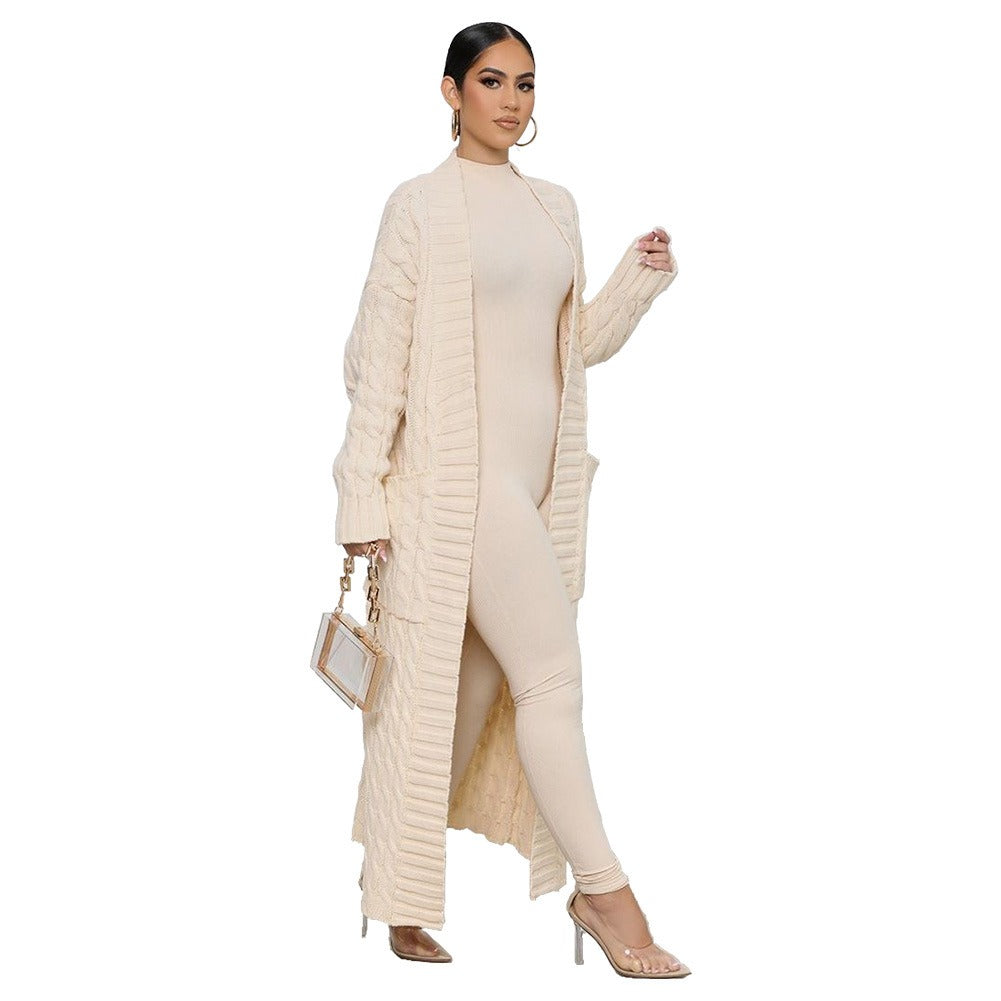 Casual Knit Long Sweater Cardigan Women