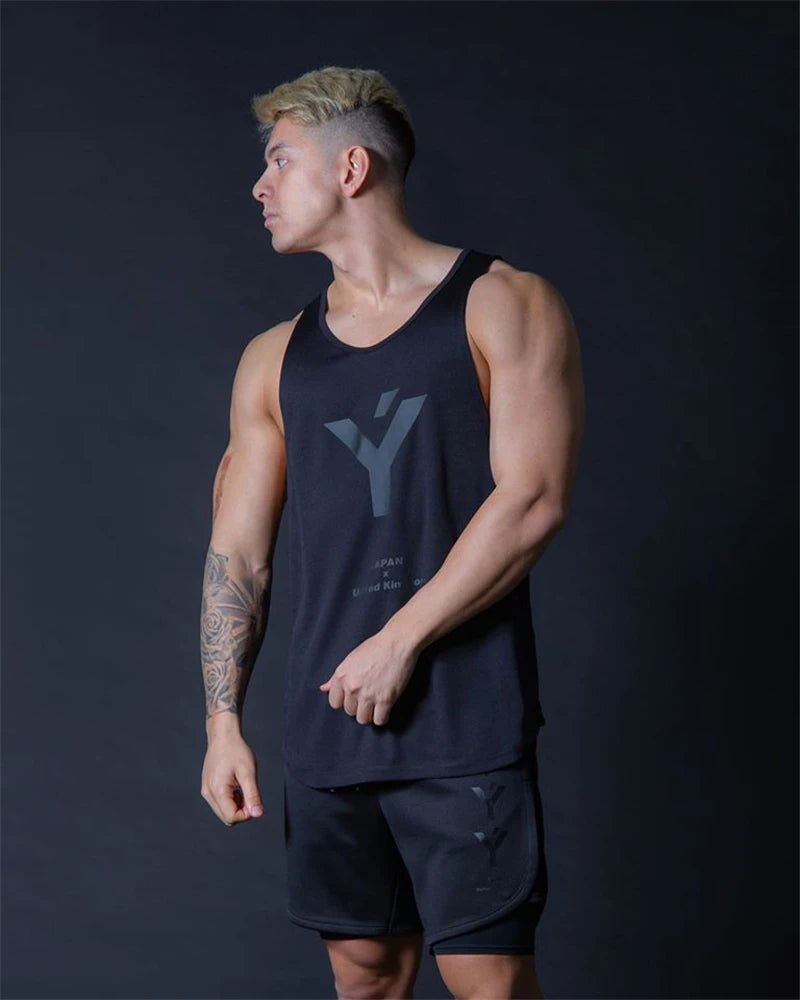 Weightlifting Gym Tank Top Bodybuilding Stringer Gym Sleeveless Undershirt Men Fitness Mesh Vest Sportswear Workout Tank Top