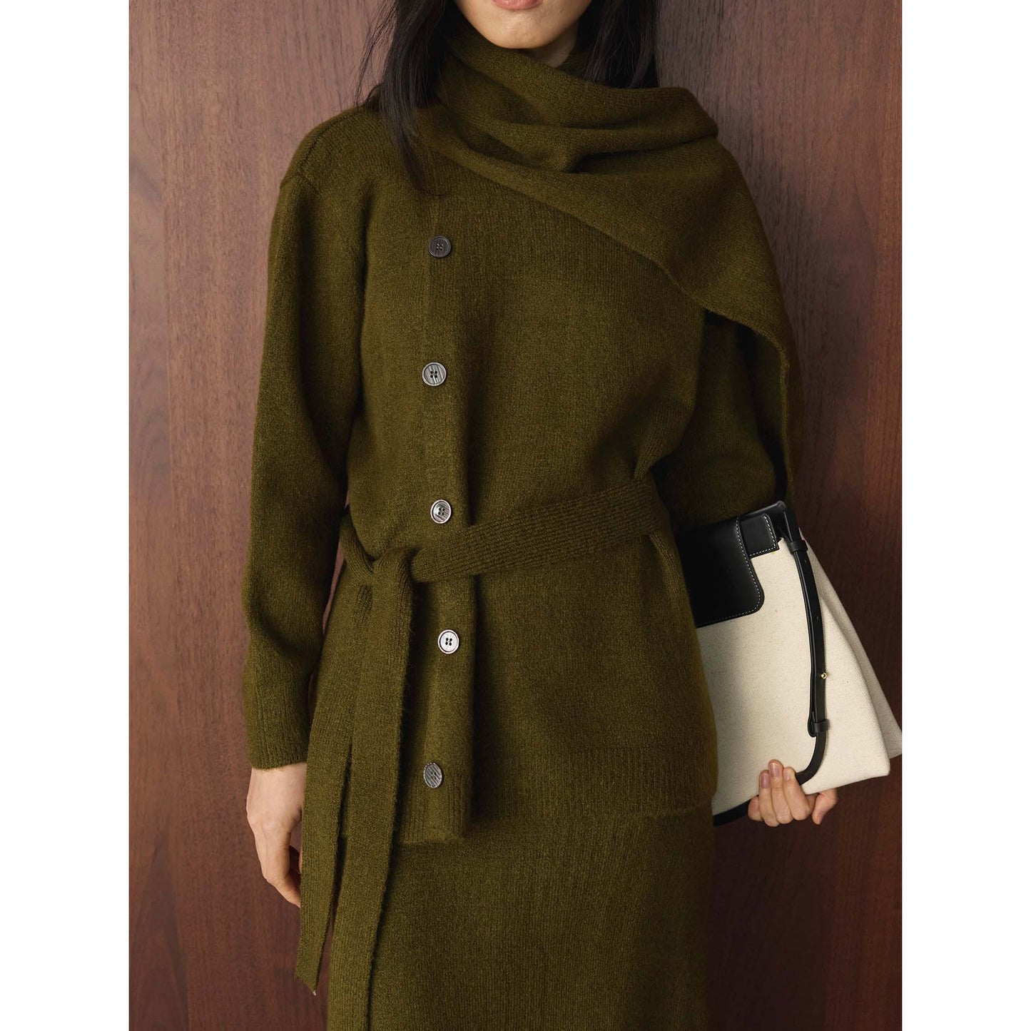 Retro Loose Knit Cardigan + Skirt Two-Piece Set Comfortable Fashion Women's Outfit