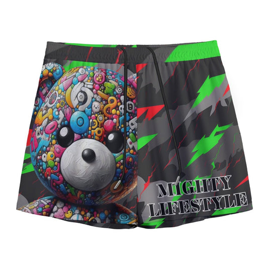 ABSTRACT ML BEAR SPORTS SHORTS BASKETBALL SHORTS Mesh Shorts - Mighty Lifestyle