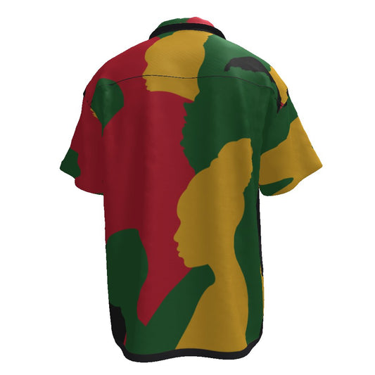Afro - Caribbean Print Men's Streetwear Lapel Collar Shirt | Caribbean Shirt | African Colors Shirt - Mighty Lifestyle