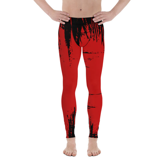 Red Black Print Meggings | Men's Leggings