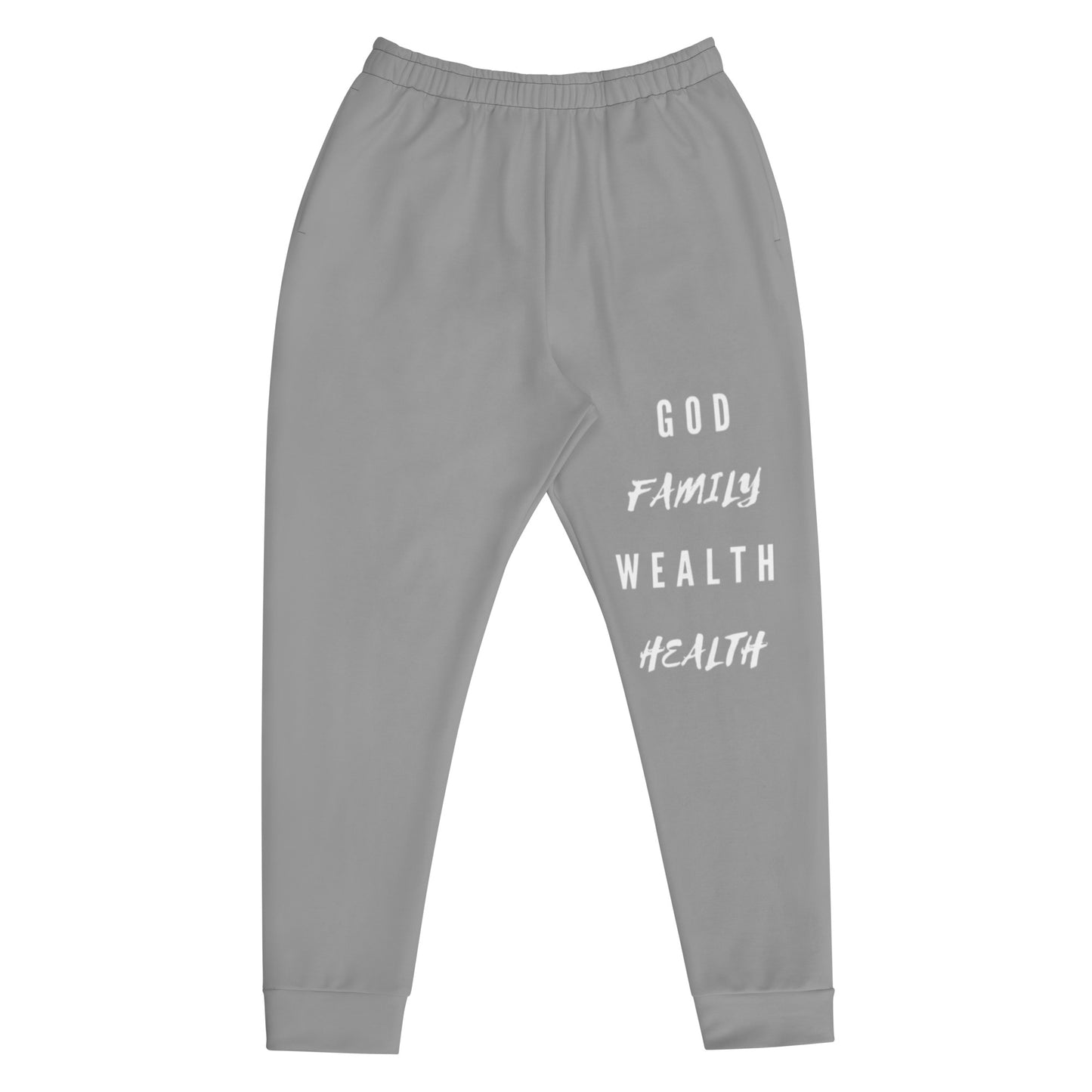 God Family Wealth Health | Mighty Lifestyle Men’s Gray Joggers