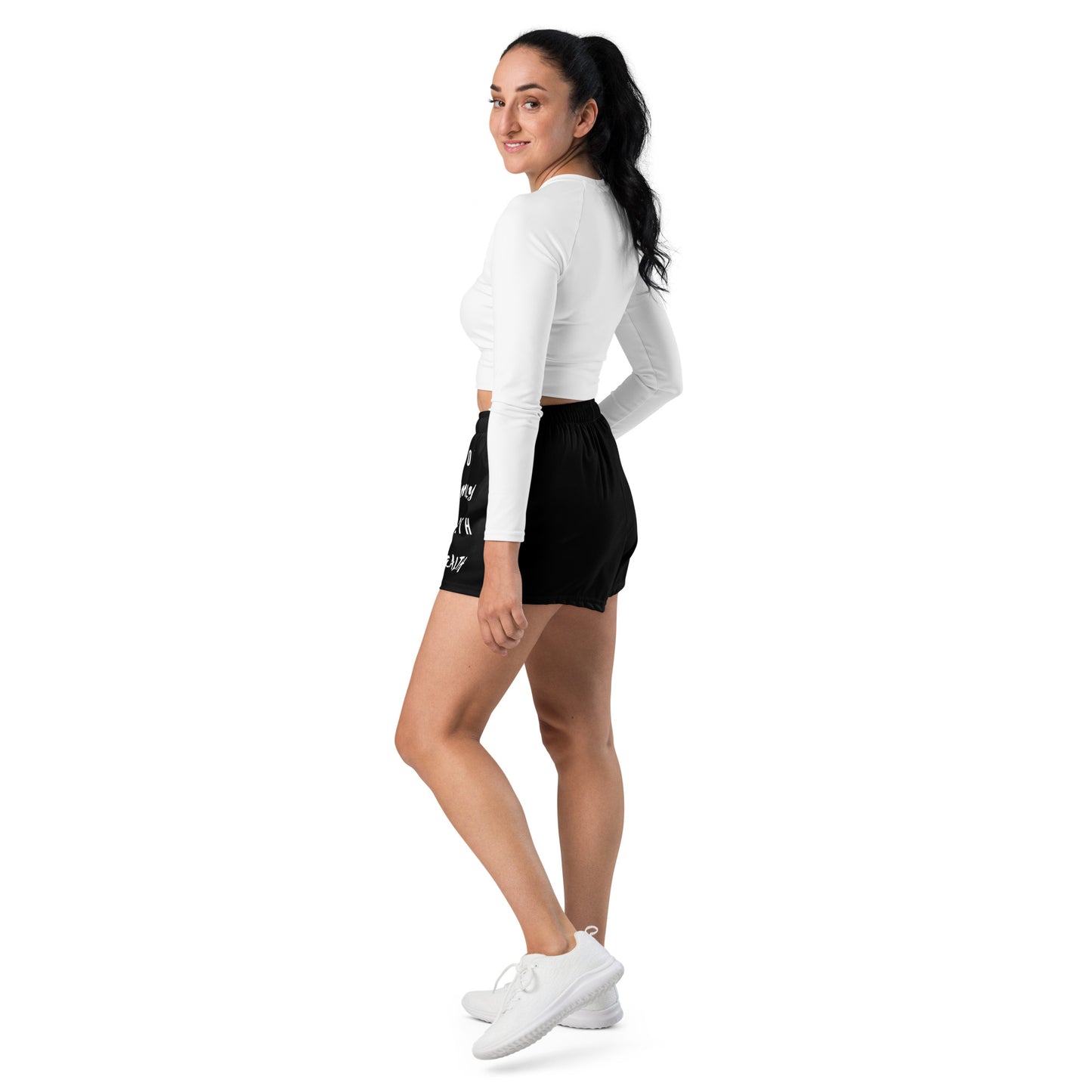 God Family Wealth Health Mighty Lifestyle  | Women’s Recycled Athletic Shorts