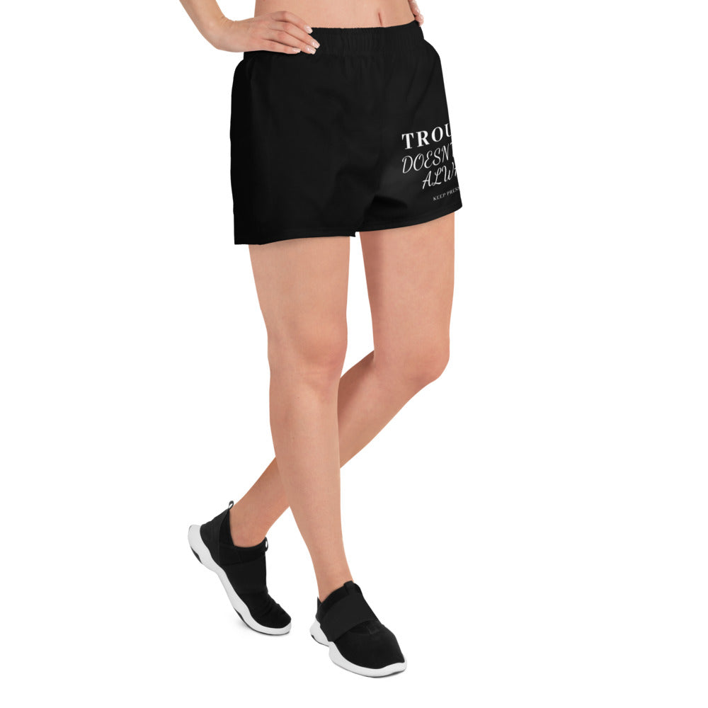 Mighty Lifestyle Shorts Trouble Doesn’t Last Always Women’s Recycled Athletic Shorts