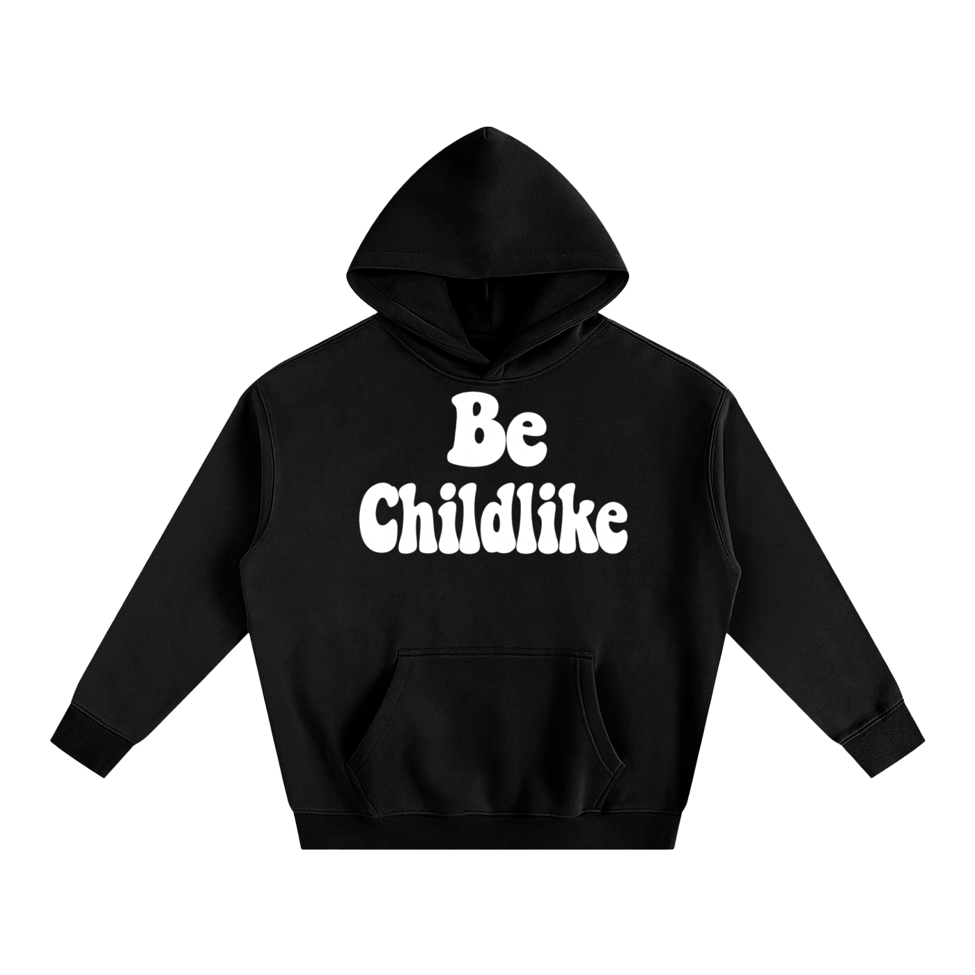 Be Childlike Pray More Faith Based Oversize Adult Fleeced Hoodie