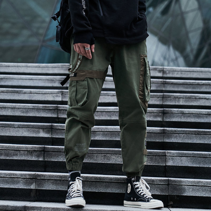 Men’s multi-pocket large size casual men's small foot pants