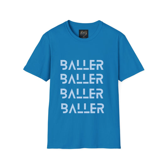 Baller Shirt | Motivational Shirt | Travel Basketball| AAU Basketball | Basketball Shirt |Basketball Mom| Basketball Dad | Unisex Basketball Shirt | Sports Shirt | Baller Shirt | Mighty Lifestyle | Softstyle T-Shirt - Mighty Lifestyle