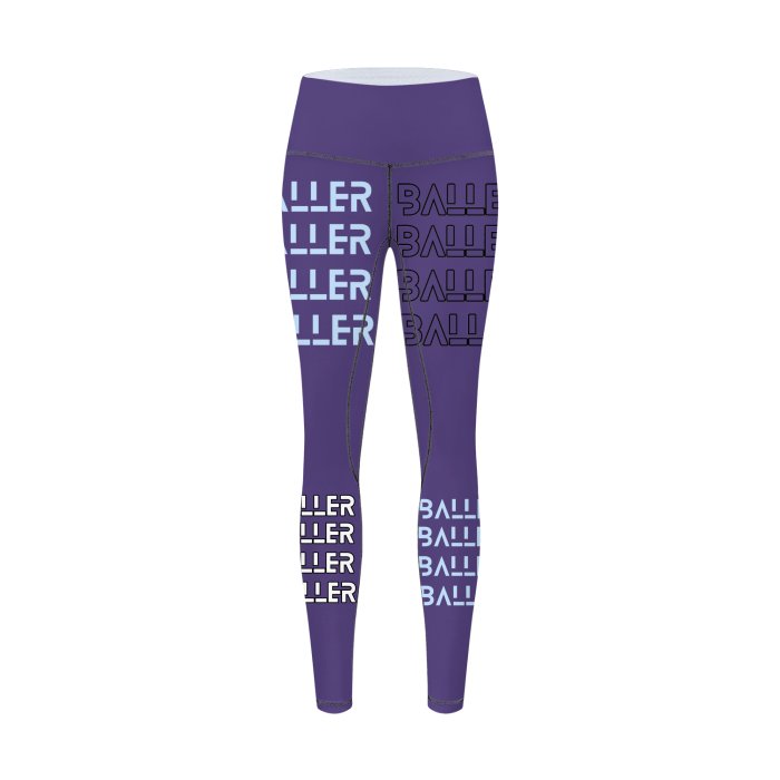 Baller Tights Basketball Women's Top Stitch Yoga Leggings - Mighty Lifestyle