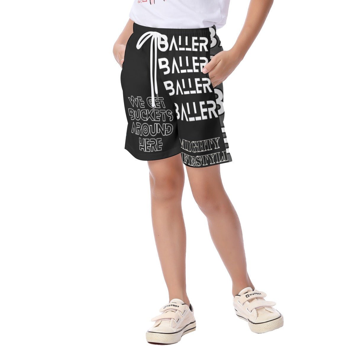 Baller We Get Buckets Kids Summer Shorts Baller Basketball Youth Kids Beach Sports Shorts | Mighty Lifestyle - Mighty Lifestyle