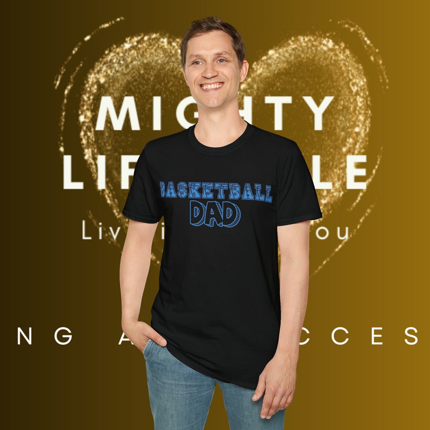 Basketball Dad | Basketball Shirt | Sports Shirt | Gift for Dad Gift for Father | Baller Shirt | Mighty Lifestyle | Softstyle T-Shirt - Mighty Lifestyle