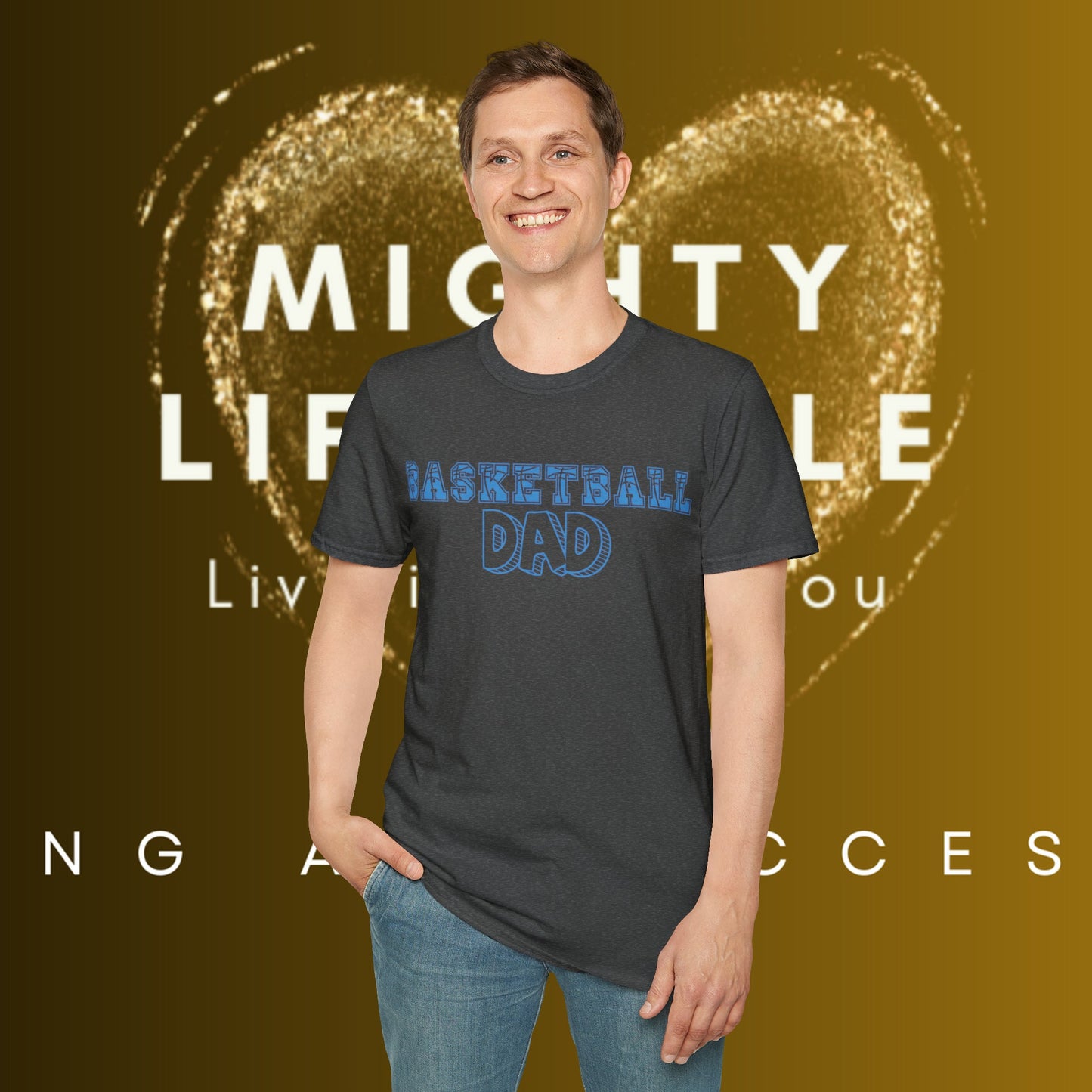 Basketball Dad | Basketball Shirt | Sports Shirt | Gift for Dad Gift for Father | Baller Shirt | Mighty Lifestyle | Softstyle T-Shirt - Mighty Lifestyle