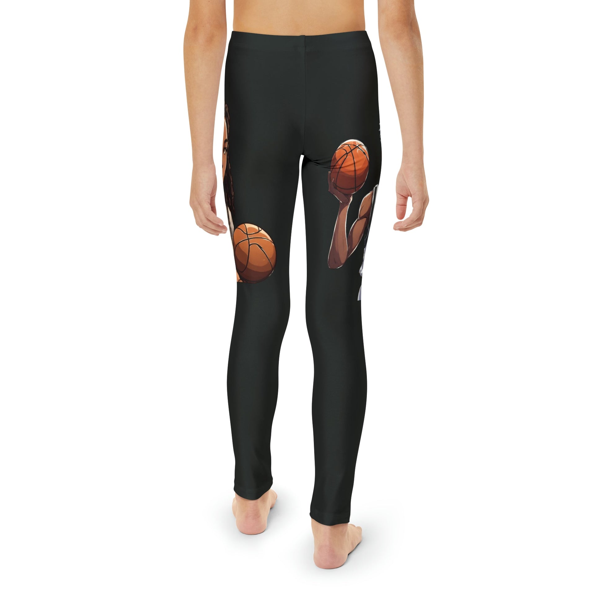 Basketball Leggings, Basketball Tights, Youth Full - Length Leggings (AOP) - Mighty Lifestyle