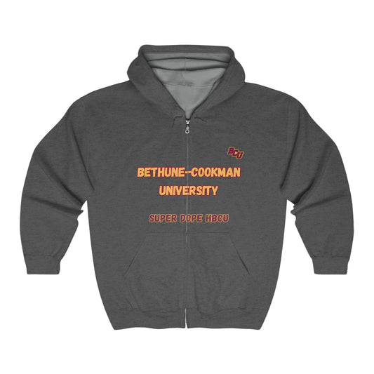 BCU, Bethune - Cookman, HBCU Football, HomeComing, Class HBCU Football, Black Excellence, Unisex Heavy Blend™ Full Zip Hooded Sweatshirt - Mighty Lifestyle