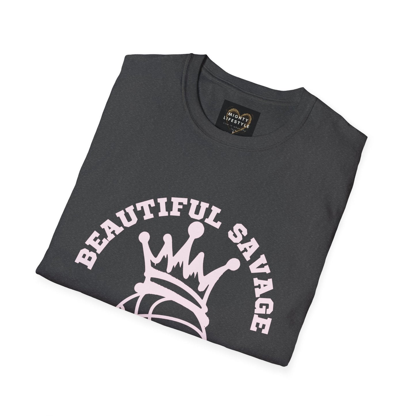 Beautiful Savage | Travel Basketball| AAU Basketball | Basketball Shirt |Basketball Mom| Basketball Dad | Unisex Basketball Shirt | Sports Shirt | Baller Shirt | Mighty Lifestyle | Softstyle T-Shirt - Mighty Lifestyle