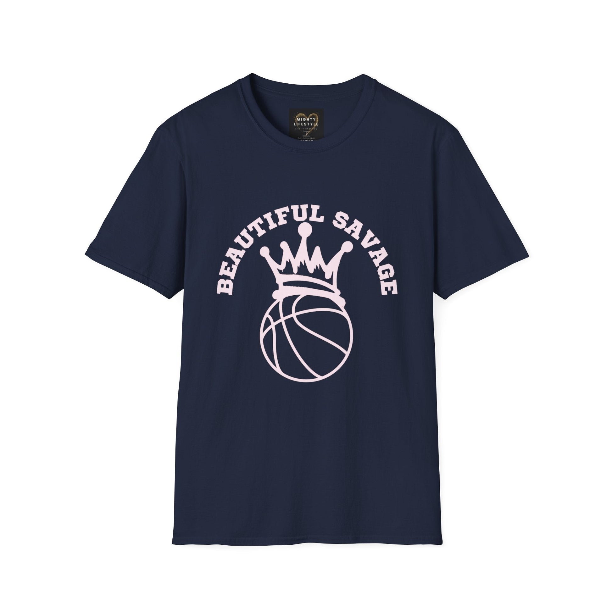 Beautiful Savage | Travel Basketball| AAU Basketball | Basketball Shirt |Basketball Mom| Basketball Dad | Unisex Basketball Shirt | Sports Shirt | Baller Shirt | Mighty Lifestyle | Softstyle T-Shirt - Mighty Lifestyle