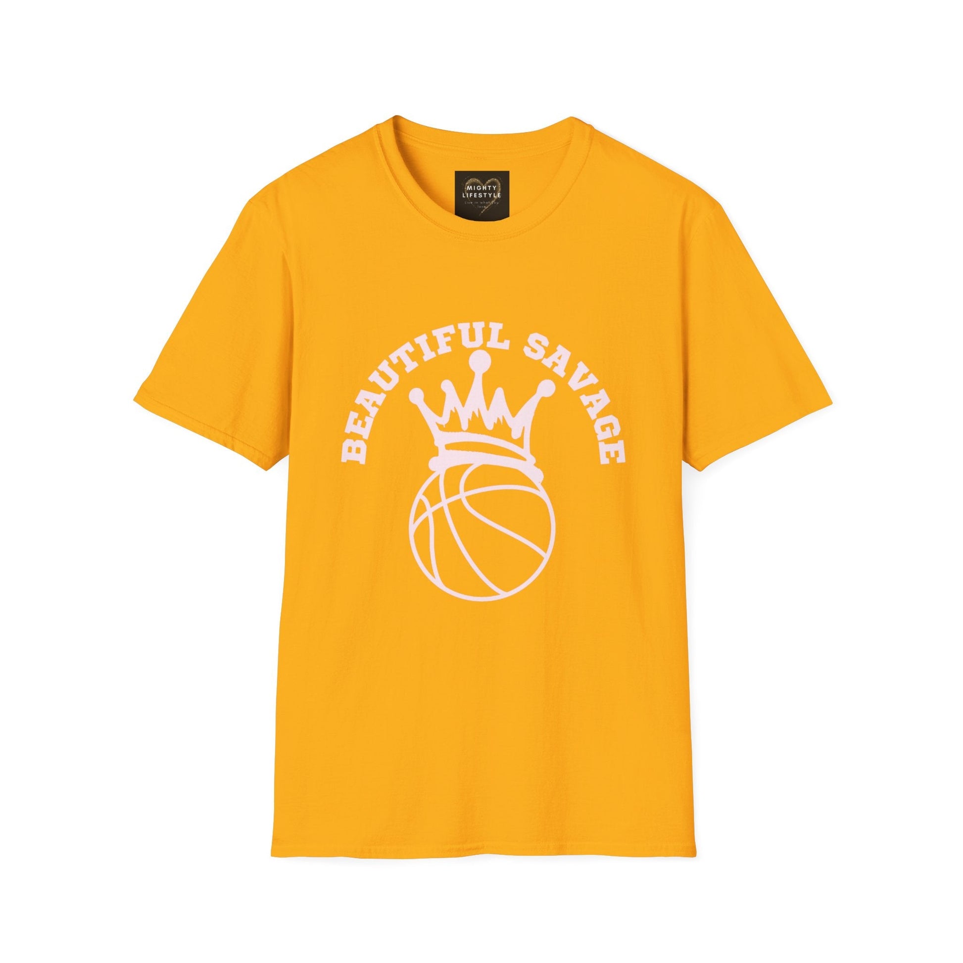 Beautiful Savage | Travel Basketball| AAU Basketball | Basketball Shirt |Basketball Mom| Basketball Dad | Unisex Basketball Shirt | Sports Shirt | Baller Shirt | Mighty Lifestyle | Softstyle T-Shirt - Mighty Lifestyle