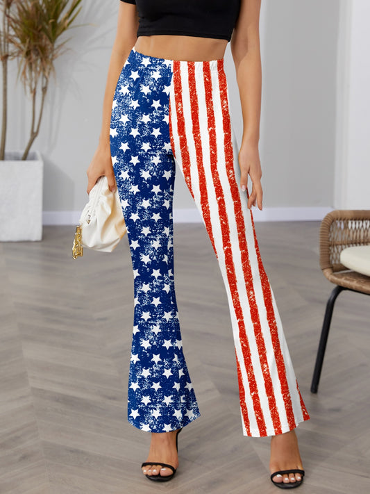 Star & Stripes High Waist Bootcut Pants | USA Flag | US Flag | Patriot