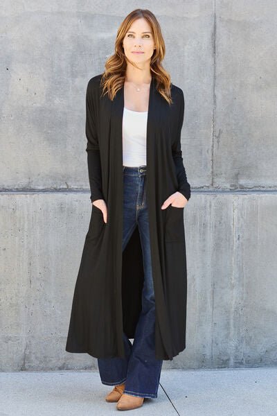 Bougie Sexy Bae Full Size Open Front Long Sleeve Cover Up - Long Cardigan - Mighty Lifestyle