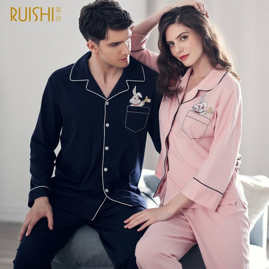 Bridgerton Pajama Couple Set | pajamas couple cotton pajama set men and women matching pajamas night suit mall high quality top brand sleepwear - Mighty Lifestyle