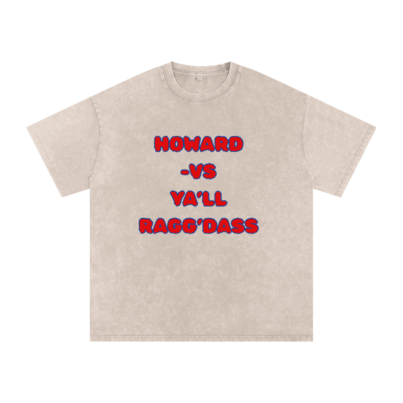 Howard University Shirt, Howard U, HU Bison Shirt Snow Washed Oversized Cotton T-Shirt | Ragg’Dass