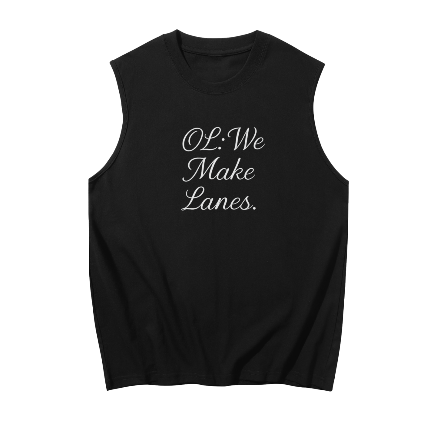 Offensive Lineman Football Sleeveless Tank Top – We Make Lanes OL Shirt for Men | Football Gym & Training Tee - Athletes