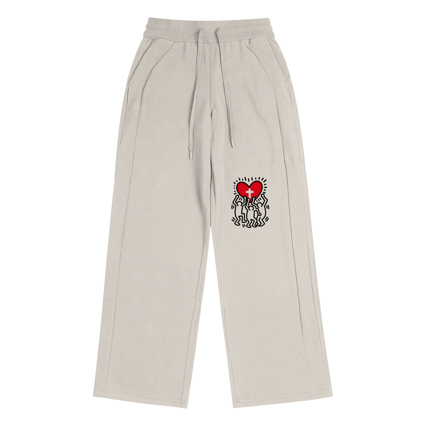 Heart Above Inspired by Artistry of RH Straight-Leg Sweatpants for Women – Casual & Sporty Mid-Waist Lounge Pants