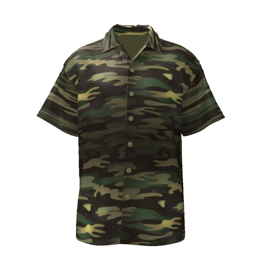 Camouflage Army Style Casual Men's Streetwear Lapel Collar Shirt - Mighty Lifestyle