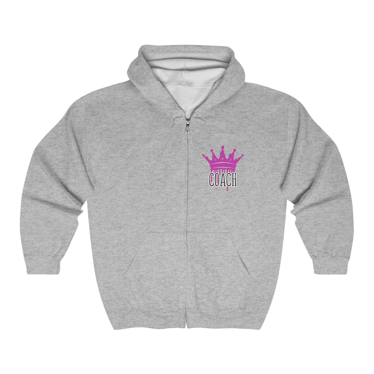 Coach Crown | Hoodie for Coaches | King Coach | Best Coach | Top Coach | Elite Coach | Heavy Blend™ Full Zip Hooded Sweatshirt Mighty Lifestyle Basketball - Mighty Lifestyle