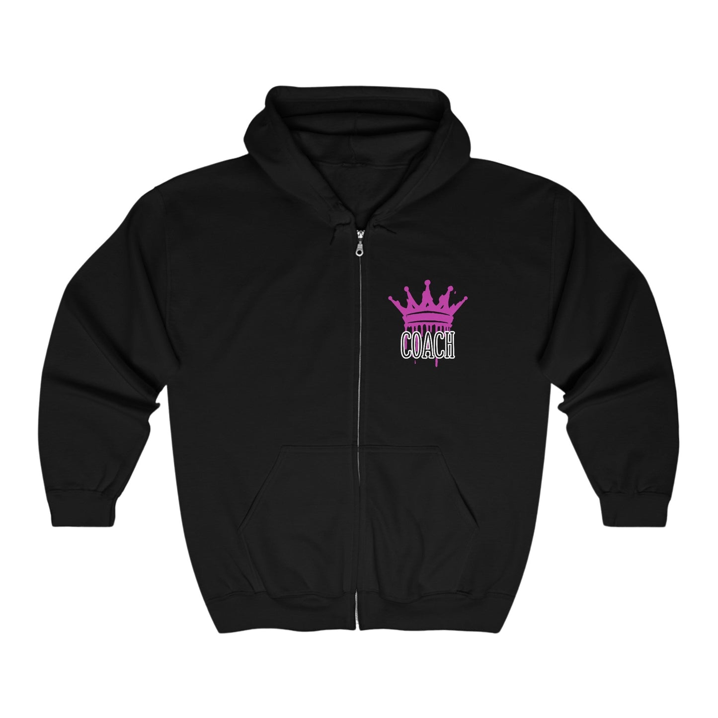 Coach Crown | Hoodie for Coaches | King Coach | Best Coach | Top Coach | Elite Coach | Heavy Blend™ Full Zip Hooded Sweatshirt Mighty Lifestyle Basketball - Mighty Lifestyle