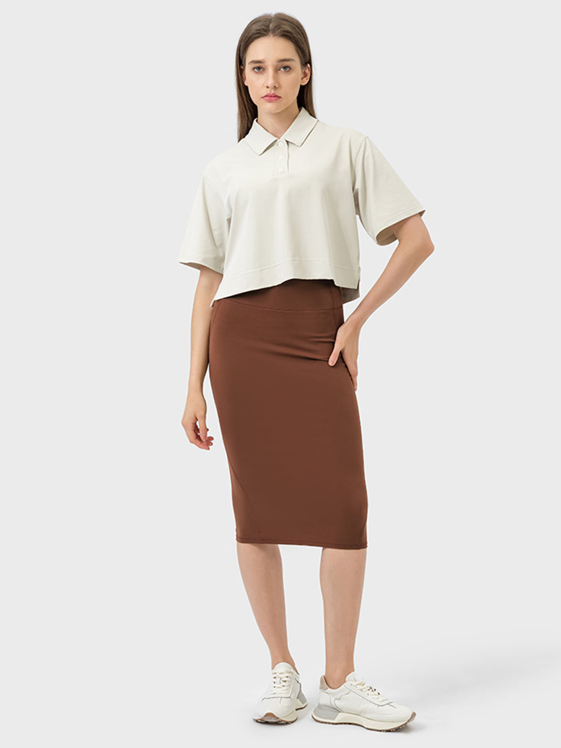 Sonya Slit Wrap Active Skirt | Work Skirt | Casual Comfortable Skirt | Pencil Skirt