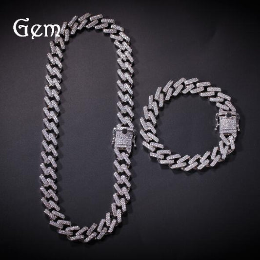 Distinguished Gentlemen | 14mm Cubic Zircon Prong Cubans Link Necklace Gold Silver Plated Luxury Copper Micro Paved CZ Cuban Chain 16/18/20/22/24inch - Mighty Lifestyle