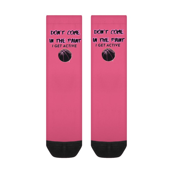 Don't Come in the Paint I Get Active Basketball Socks | Sports Socks | Unisex Crew Socks Mighty Lifestyle Basketball - Mighty Lifestyle