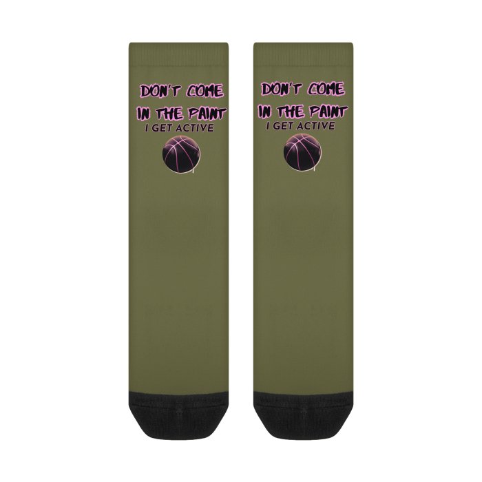 Don't Come in the Paint I Get Active Basketball Socks | Sports Socks | Unisex Crew Socks Mighty Lifestyle Basketball - Mighty Lifestyle