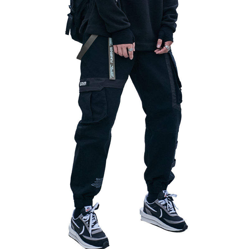 Men’s multi-pocket large size casual men's small foot pants