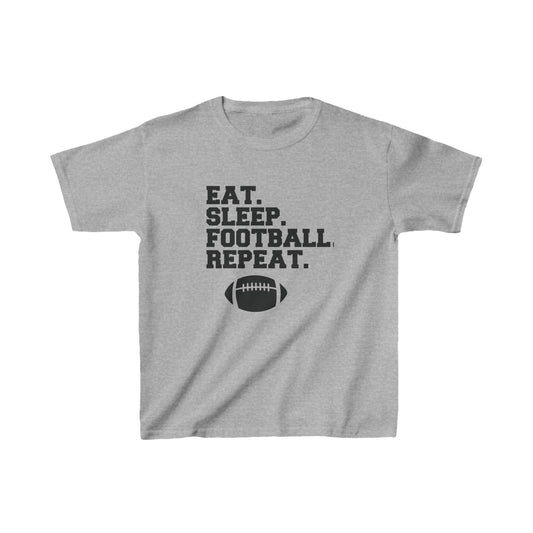Eat Sleep Football Repeat Shirt for Youth | Football Sports Shirt | Casual or Sports Shirt for Kids - Mighty Lifestyle