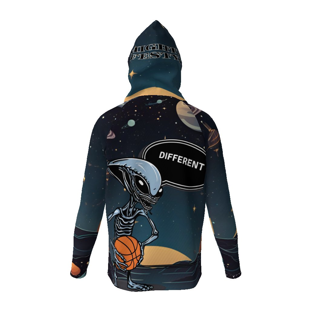Eat Sleep Hoop Repeat Alien, Light Hoodie, Sun Protective Hooded Long Sleeve T-Shirt - Mighty Lifestyle