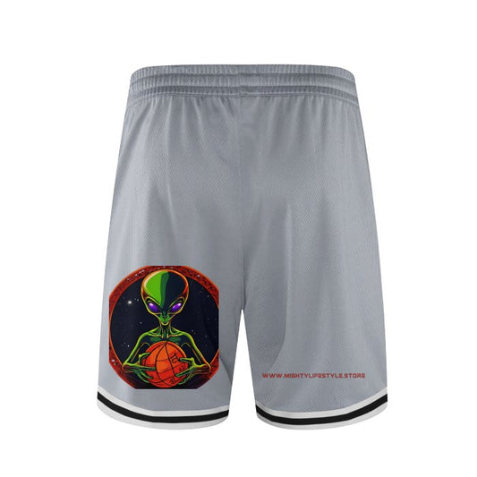 Eat Sleep Hoop Repeat Alient Different Stripe Trim Zip Pocket Basketball Shorts Dry Fit Comfortable Sports Shorts for Ballers - Mighty Lifestyle