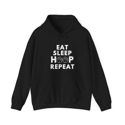 Eat Sleep Hoop Repeat, Hoops Basketball Hoodie, Unisex Heavy Blend™ Hooded Sweatshirt - Mighty Lifestyle
