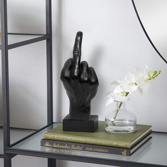 F It | Personality Resin Gesture Vertical Middle Finger Statue Finger Sculpture Decoration Home Art Ornament Decoration - Mighty Lifestyle
