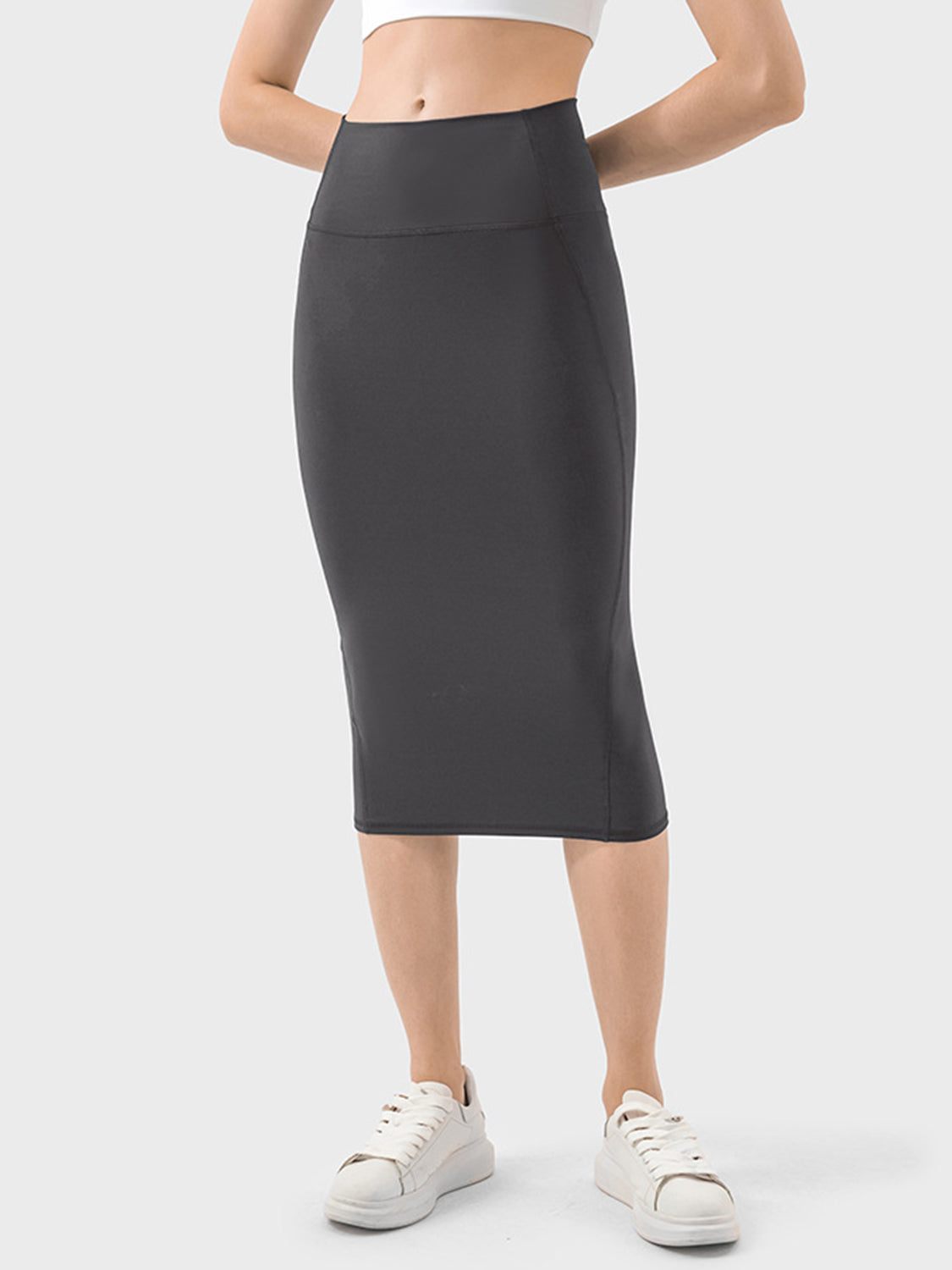 Sonya Slit Wrap Active Skirt | Work Skirt | Casual Comfortable Skirt | Pencil Skirt