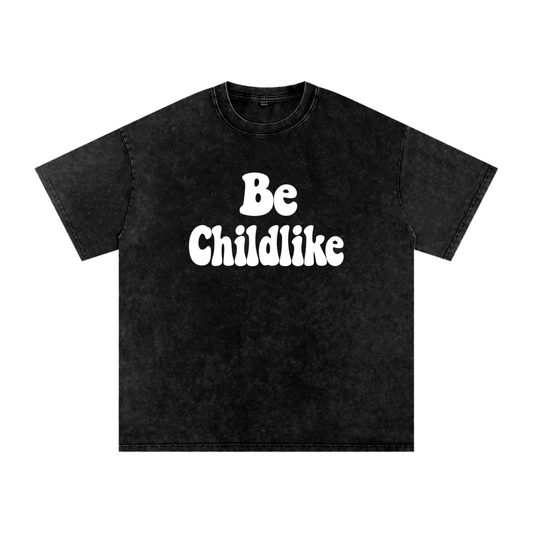 Be Childlike – Pray More Faith-Based Acid Wash Oversize T-Shirt Acid Wash Oversize T-Shirt - Christian Apparel