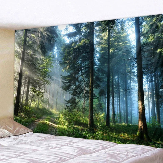 Forest Art Hanging Tapestry | Beautiful Natural Forest Printed Large Wall Tapestry Wall Art Decor - Mighty Lifestyle