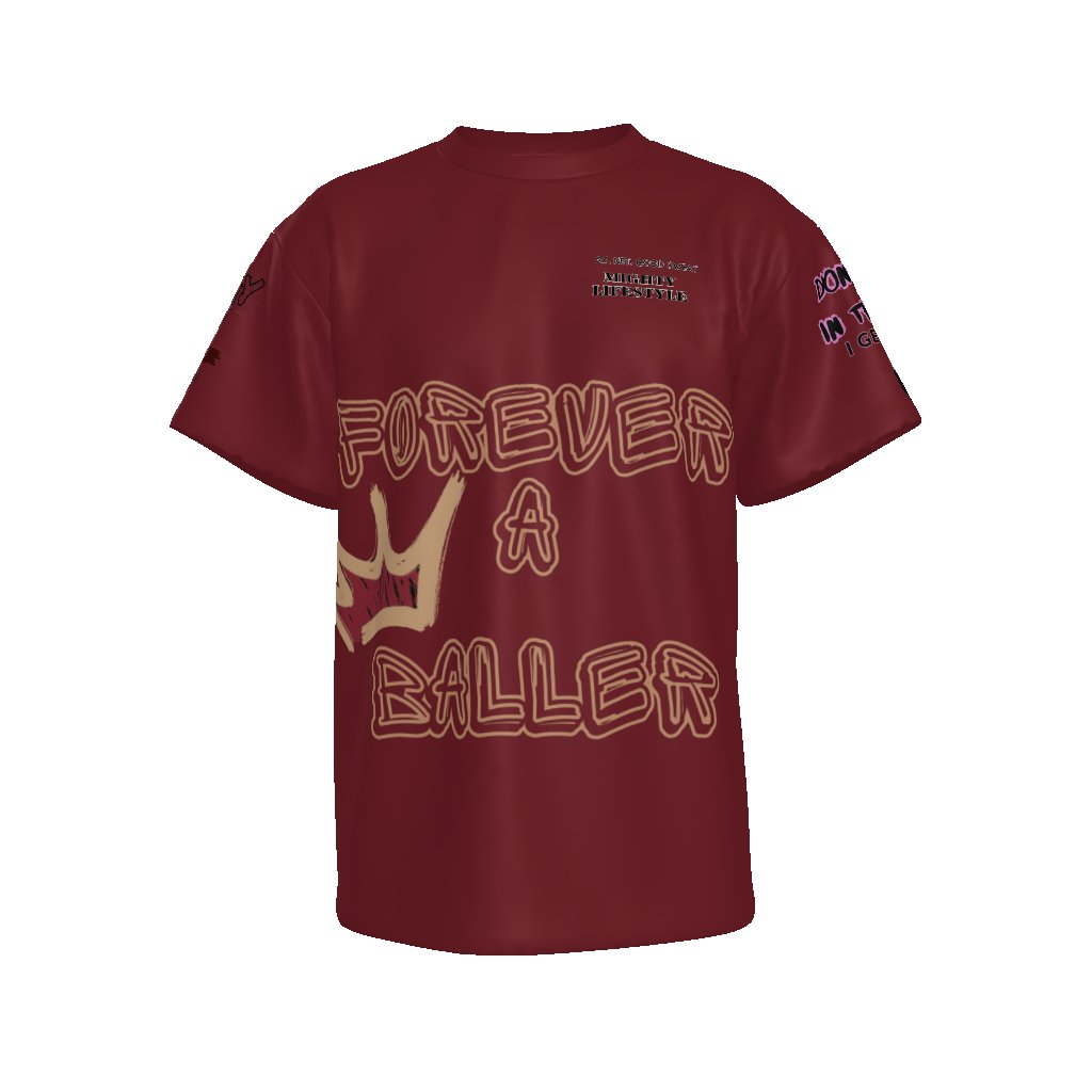 Forever A Baller Baller Baller | Basketball Shirt | Sports Shirt Regular T-Shirt | 100% Cotton Mighty Lifestyle Basketball - Mighty Lifestyle